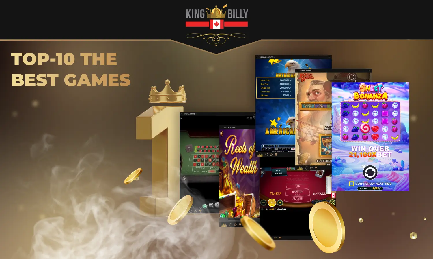 Top 10 the most popular games in the King Billy Canada casino