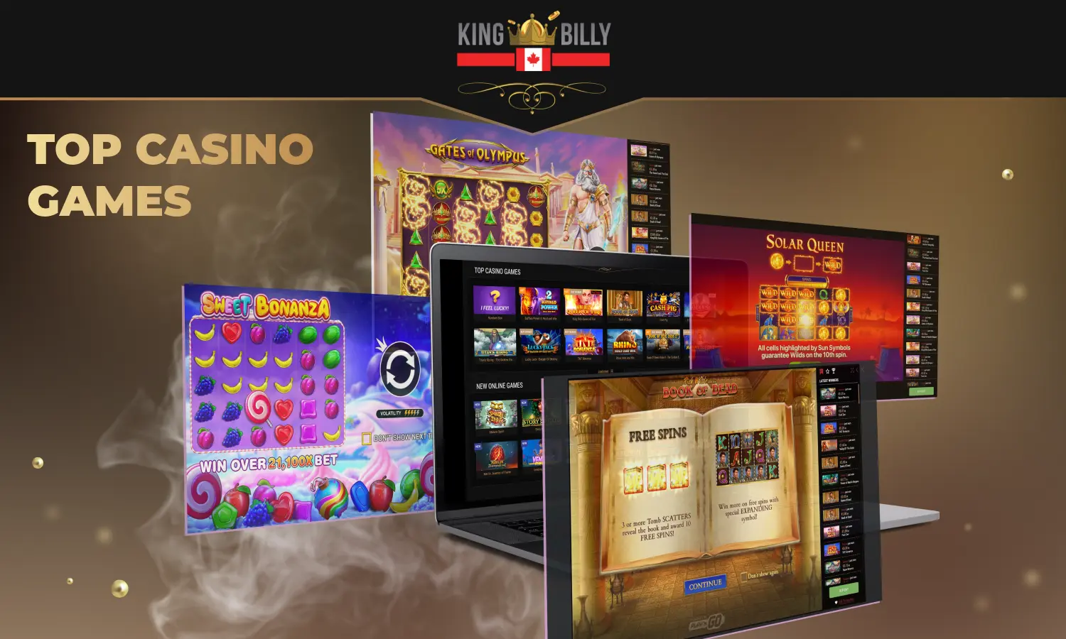 Canadian players have access to all the top games at King Billy Casino